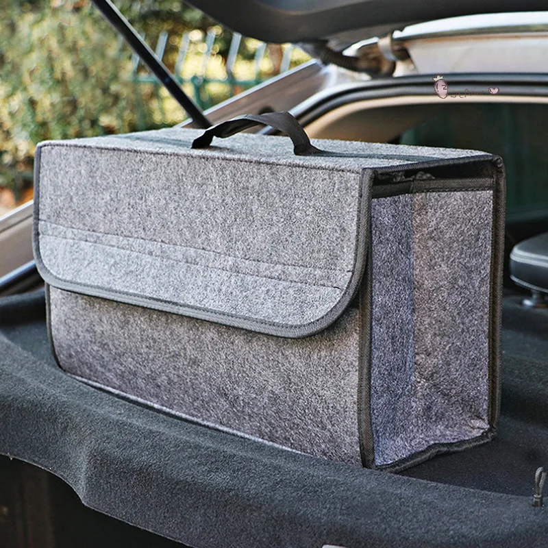 

Large Anti Slip Compartment Boot Storage Organizer Tool Car Storage Bag Car Trunk Organizer Soft Felt Storage Box Accessories