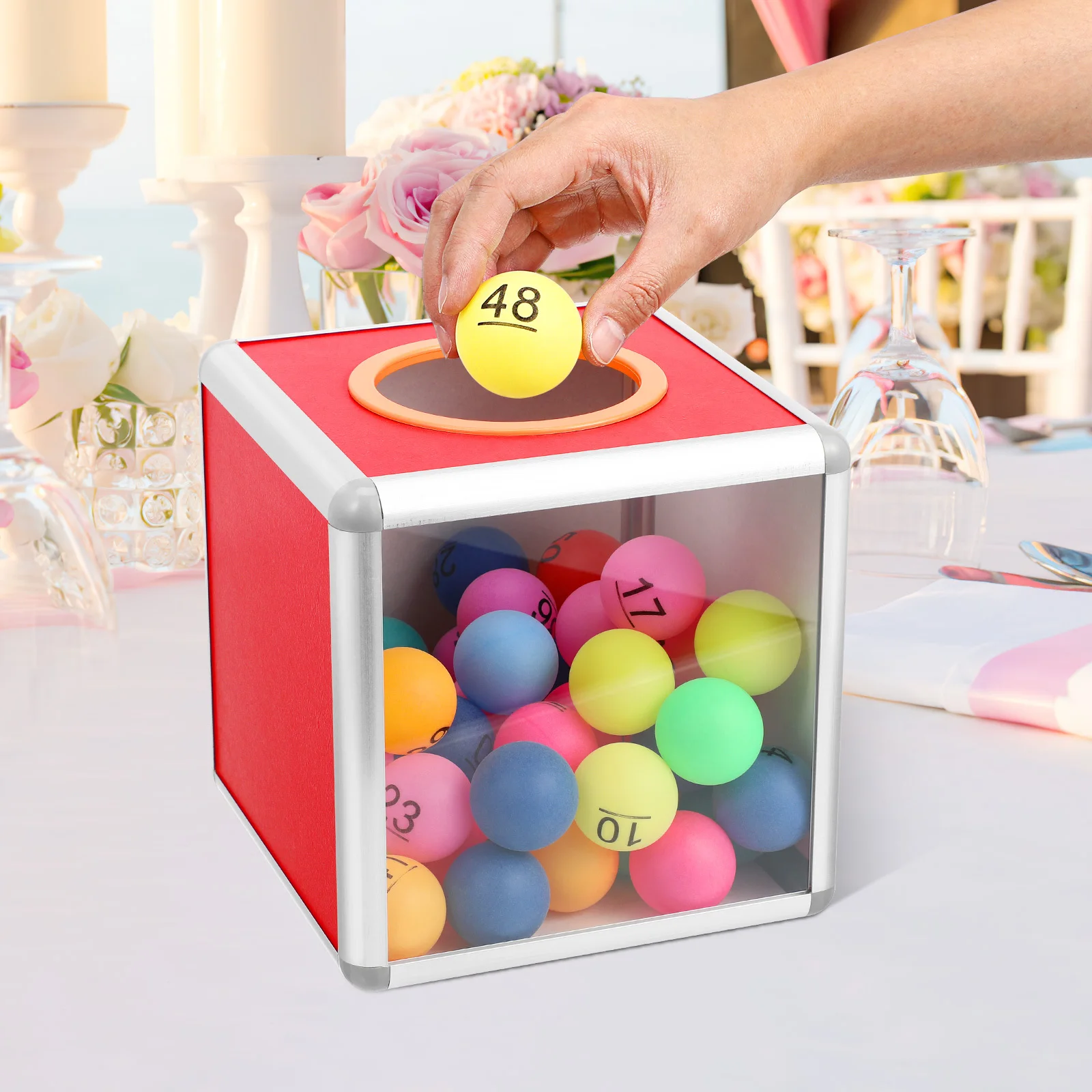 

Lottery Transparent Detachable Design For Party Game Draw Ball Use Bright Color Sturdy Lightweight Draw Box Game Box Lottery