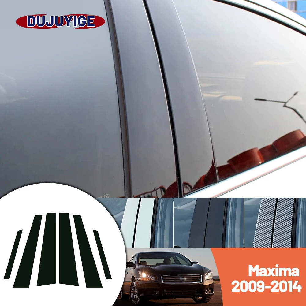 

Bright black carbon fiber door and window B C Pillar sticker suitable For Nissan Maxima A35 J32 2009-2014 2010 2011 2012 2013
