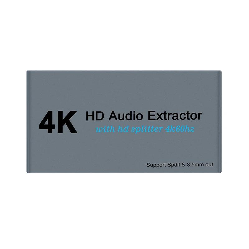 HDMI splitter audio extractor, 4k@60Hz 1 in 2 output with optical Toslink SPDIF + coaxial + 3.5 mm audio output