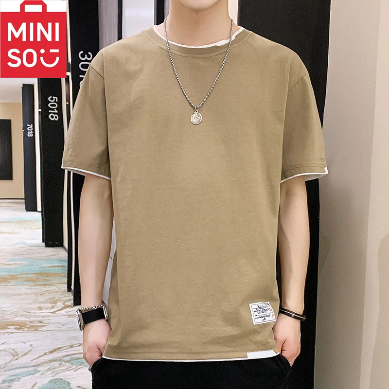 

2025 summer pure cotton T-shirt casual, lightweight, breathable, refreshing, versatile, fashionable and multi colored selection