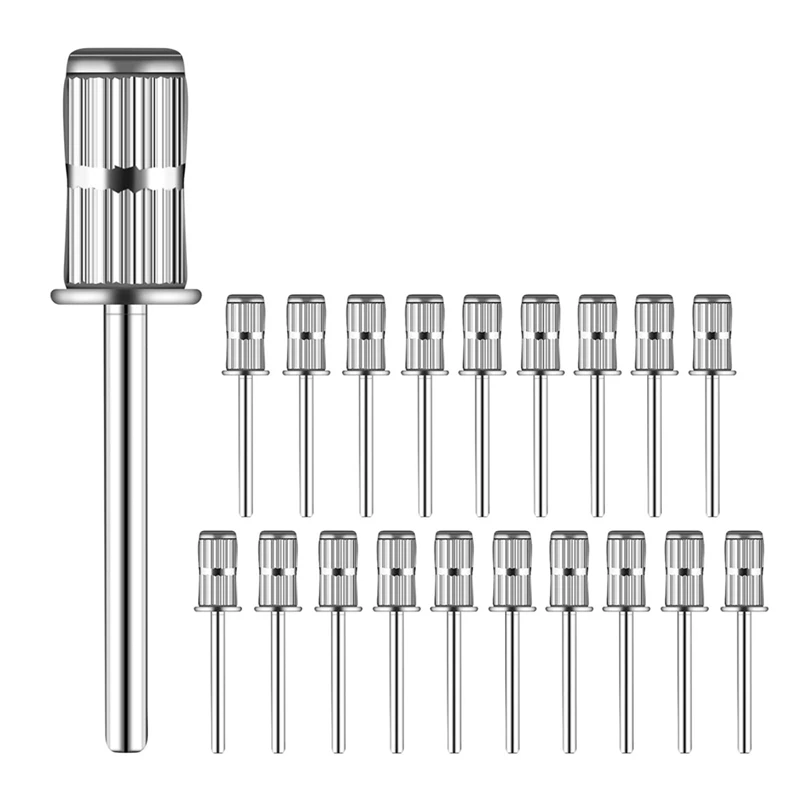 20 Piece Set Mandrel Nail Drill Bit And 3/32 Inch Sanding Bits, Professional Nail Shaft Sanding Band Replacements