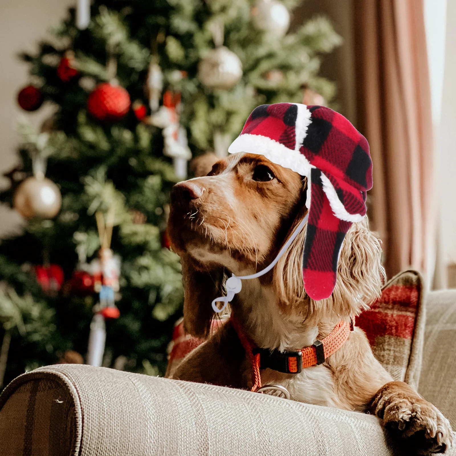 

1Pcs Pet Beret Winter Warm Hat Adjustable Large-Breed Dog Hat Outdoor Headwear Windproof Costume Black Red Pet Beret