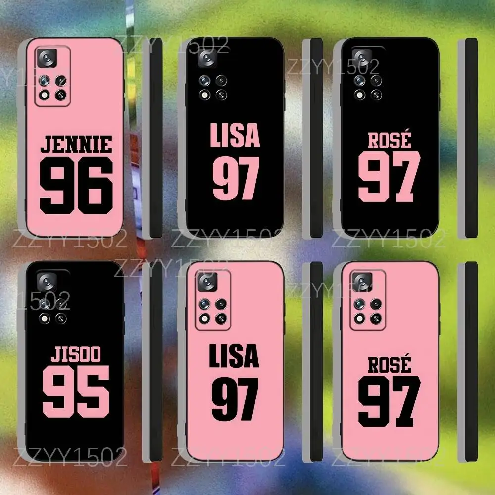 

KPOP L-LISA-S-J-JennieS-R-RoseS Number Phone Case For Samsung S25,S24,Ultra,S20,S30,Plus,S22,S23,Ultra,5G Black Silicone Soft