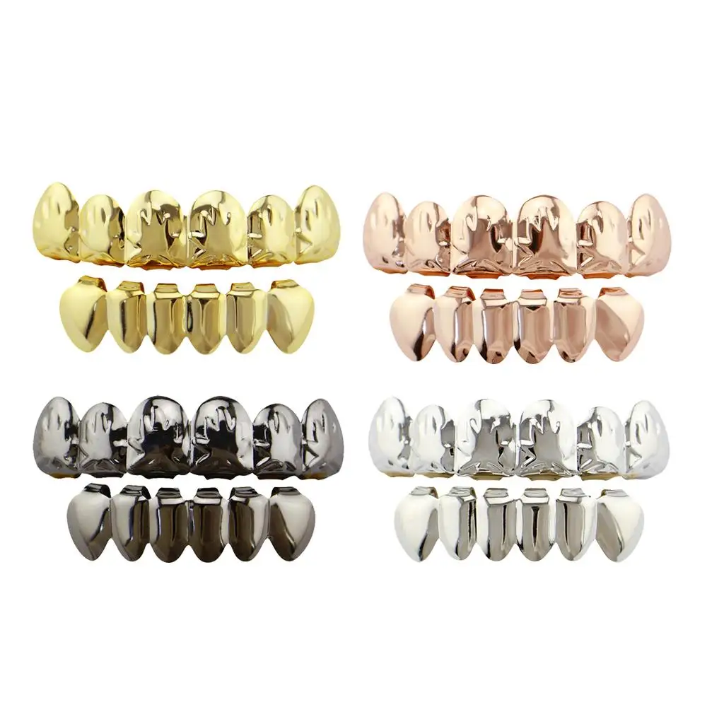 Hip Hop Gold Plated Teeth Grills with Free Mold Kit Maple Leaf Design Costume Jewelry for Wedding Party