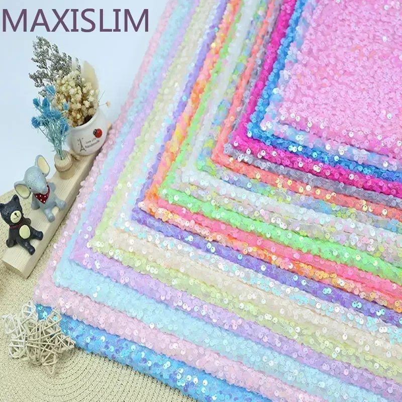 20 Colors DIY Sewing 5MM Symphony Mesh Sequin Fabric Tablecloth Stage Performance Dress Home Decoration Wide:125CM