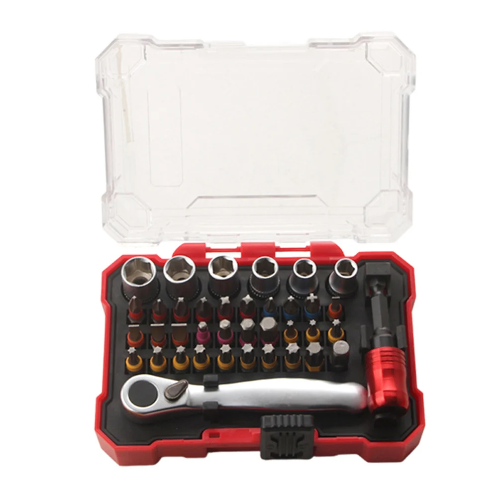 Magnetic Ratchet Screwdriver Set 38 Pieces for Precision Repairs Features Compact Storage for Easy Access and Transport