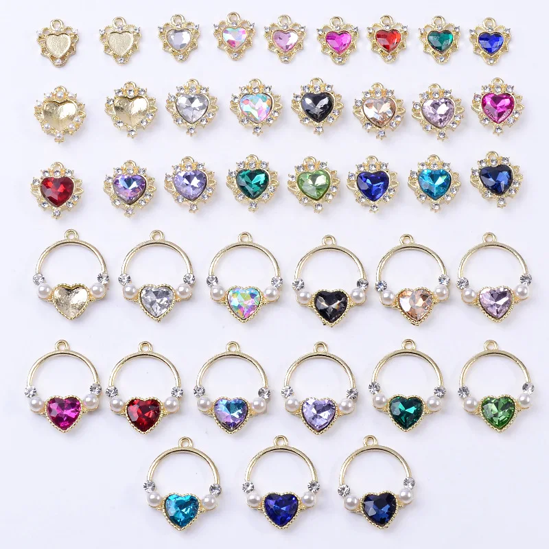 

Alloy jewelry pendant love crystal pendant accessories DIY earrings earrings Baroque style accessories direct supply