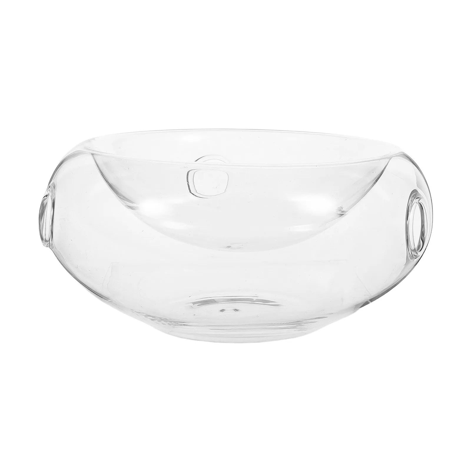 

Creative Transparent Glass Salad Bowl Heat Resistant Clear Glass Fruit Salad Bowl for Modern Decorative Serving