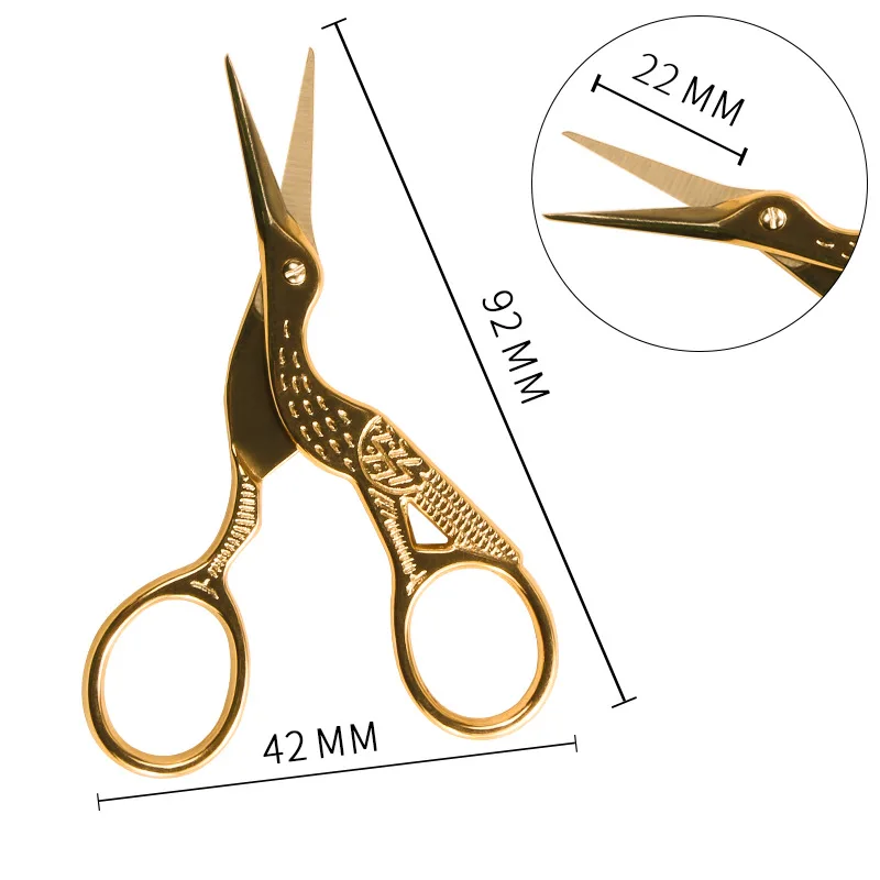 1Pcs Vintage Antique Cross Stitch Steel Craft Gold Sewing Scissors Handicraft DIY Retro Home Tool for Manicure Cutting Nail Stic