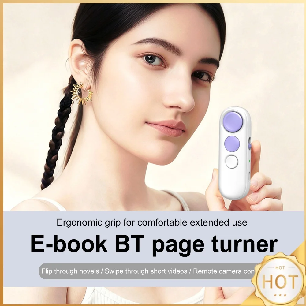 Ebook Page Turner Multifunctional RF Phone Camera Video Record Remote Trigger Flips Pages Before After for Android IOS