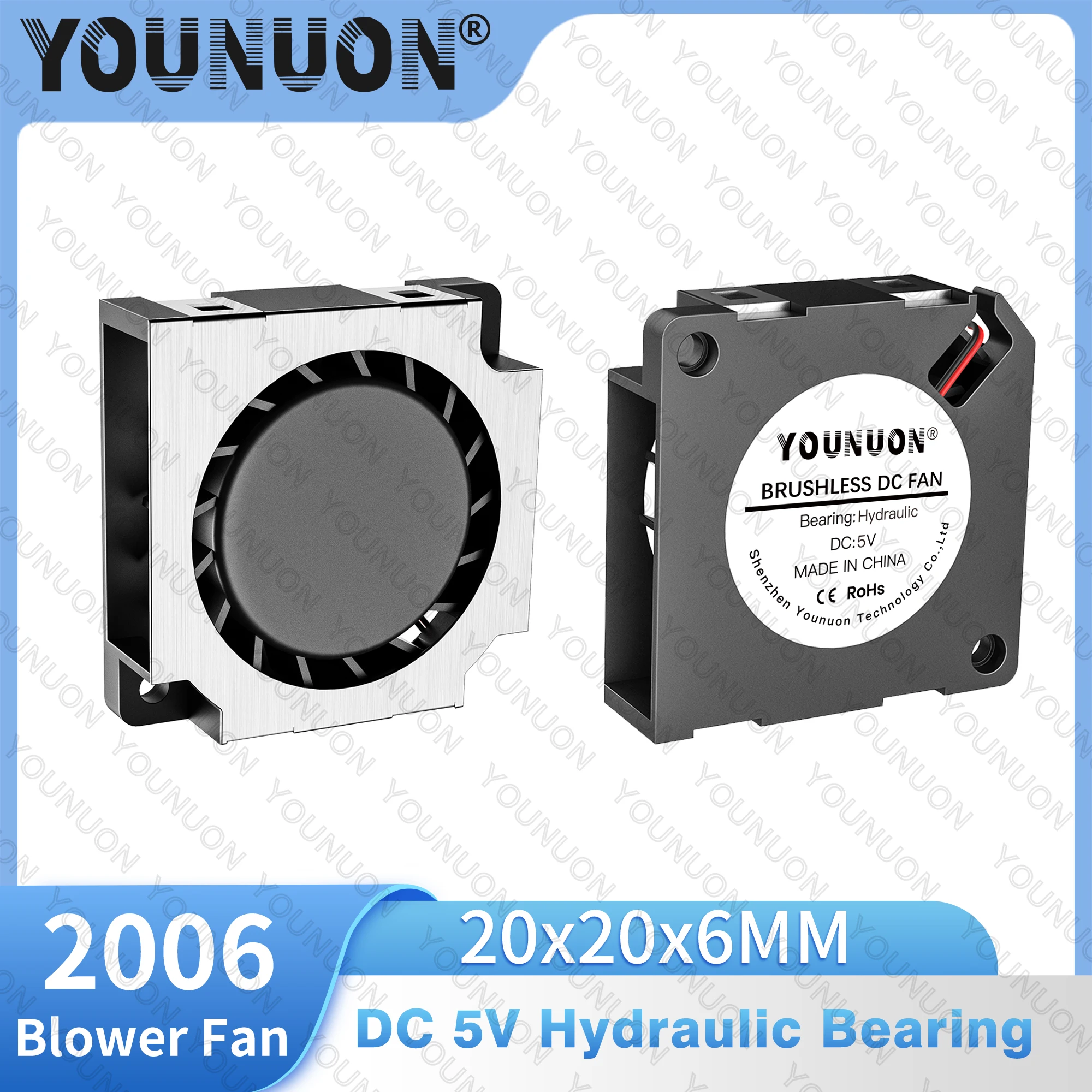 YOUNUON 2006 5V 12V 2CM 20MM Fan 20x20x6MM Blower Fan 12000RPM Ultrathin Fan Mini Laptop Fan 2PIN  Ultrathin Fan Mini Laptop Fan