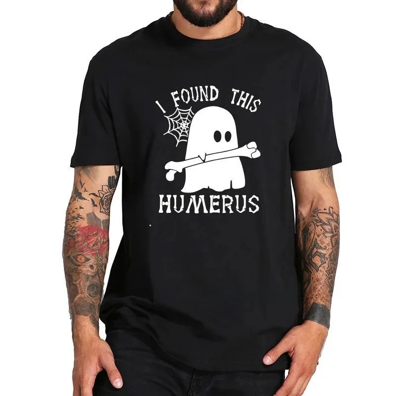 

Funny loween T-irt 'I Found This Humerus Boo' Ghost Design Lightweight Women's T-irt Other Material 00%