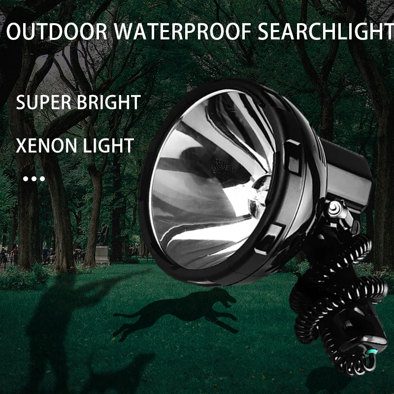 

High Power 220W Flashlight Powerful Xenon Searchlight Handheld Portable Outdoor Spotlight Waterproof Fishing Hunting Lantern