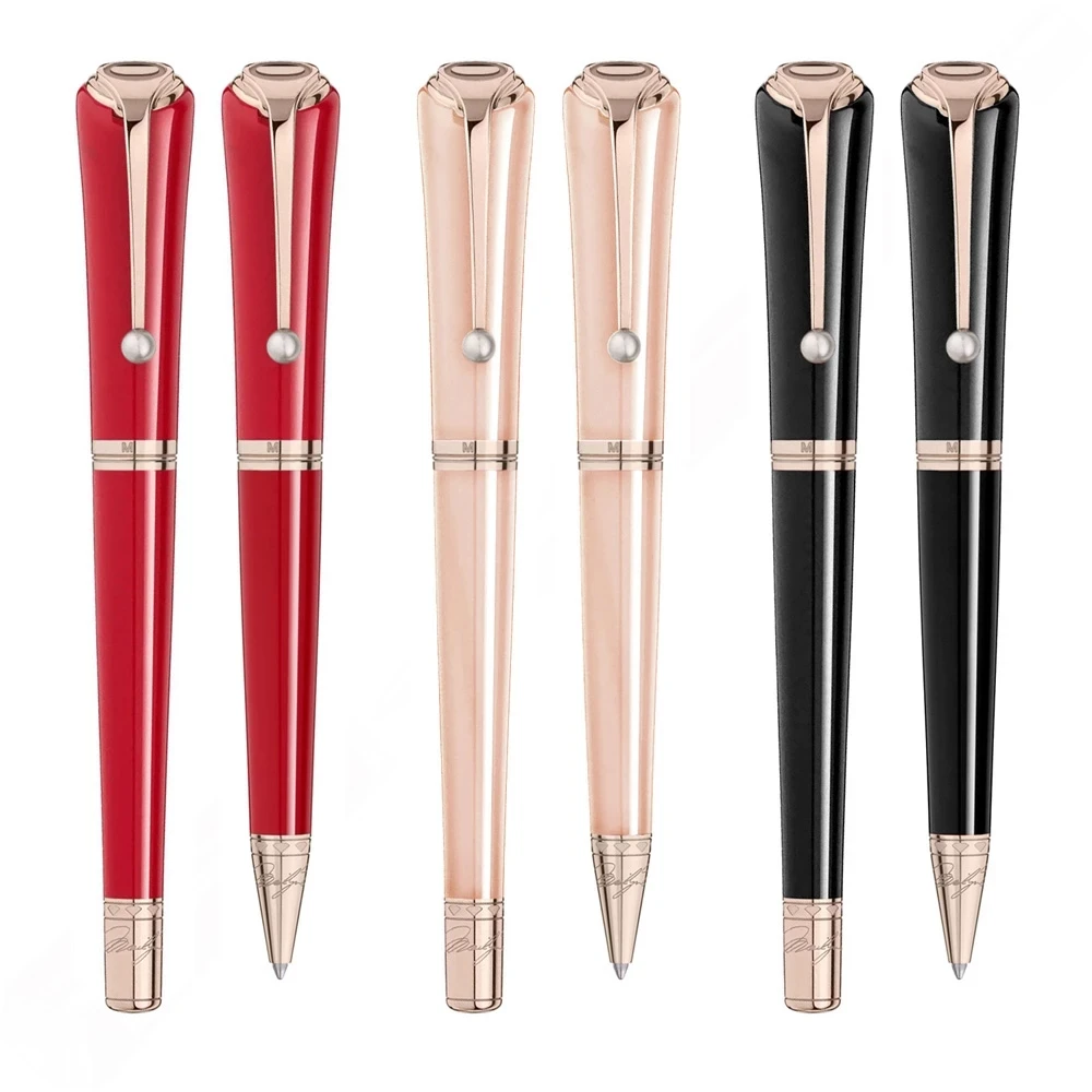 

MB Special Edition Of MM Black/Pink/Red Colors Fountain/Rollerball/Ballpoint Pen With Luxury Pearl Clip Monte Great Actress