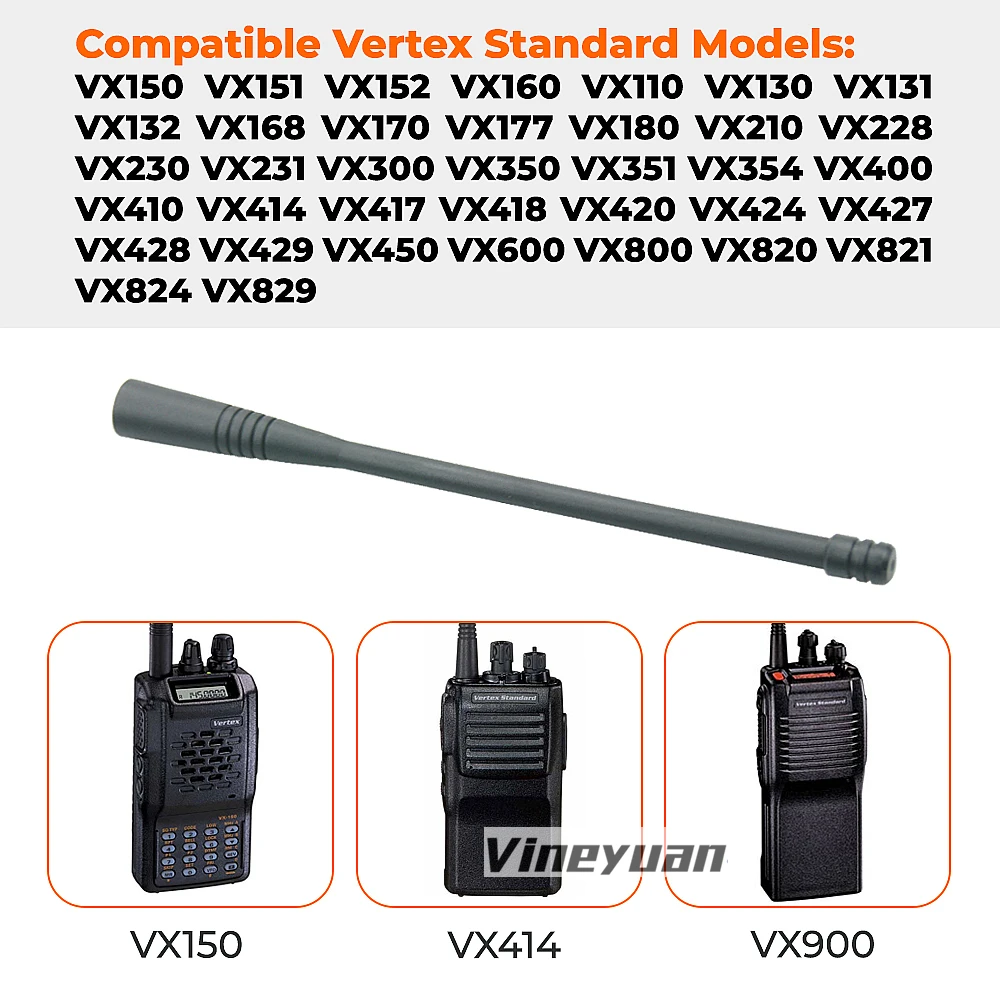 UHF 400-470Mhz SMA เสาอากาศสำหรับ Vertex มาตรฐาน VX150 VX151 VX152 VX160 VX168 VX180 VX210 VX400 two Way วิทยุแบบพกพา