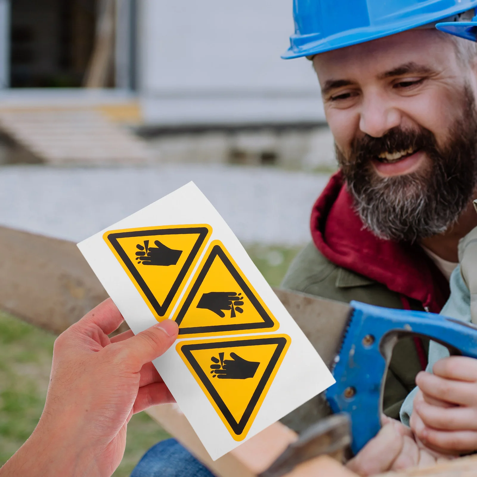 6-delige waarschuwingslabels elektrische hek veilige borden stickers waterdichte zelfklevende handmachines veiligheidsherinnering industrieel