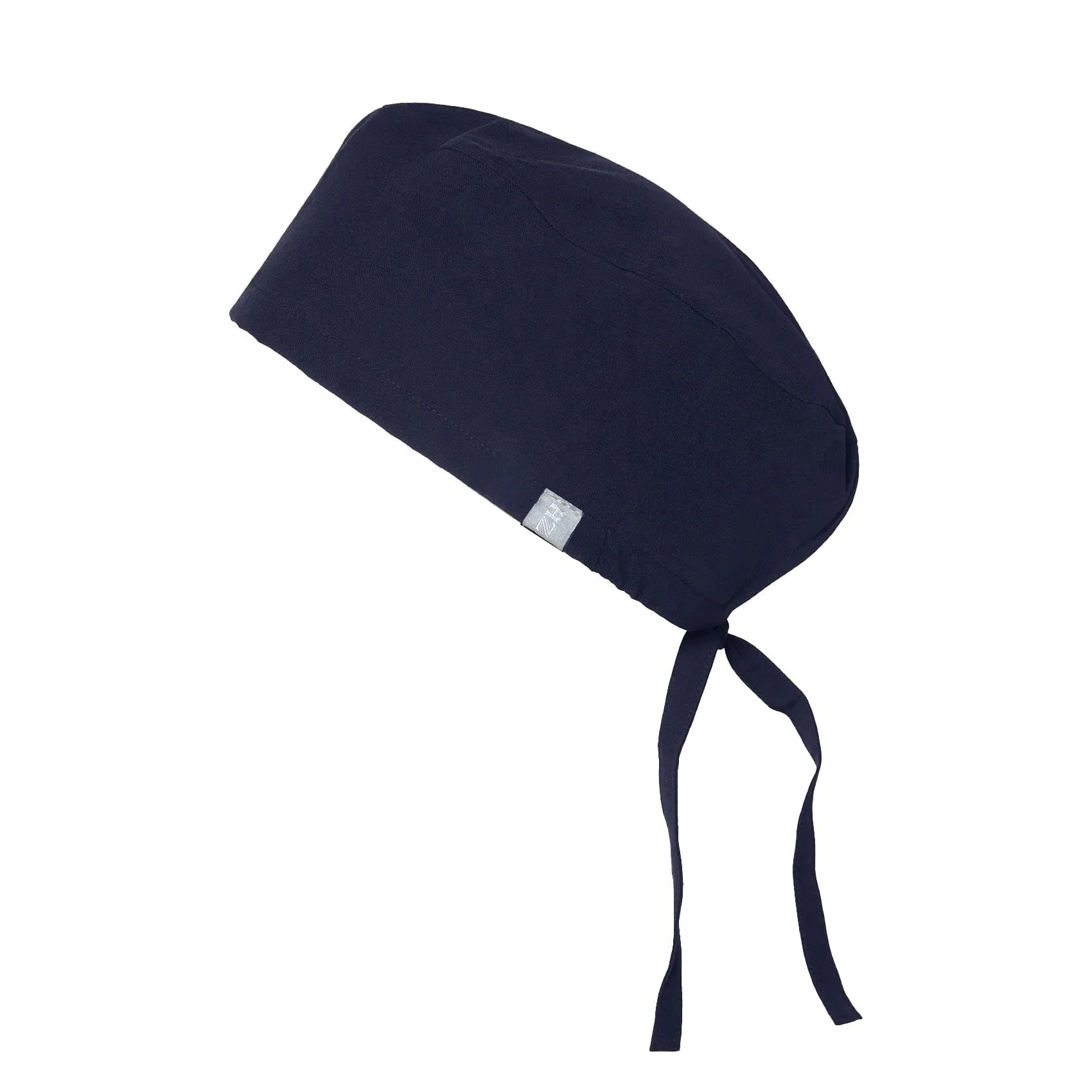 Gorros con botón ajustable para hombre y mujer, gorro de trabajo de salud profesional, con lazo en la espalda, color azul oscuro