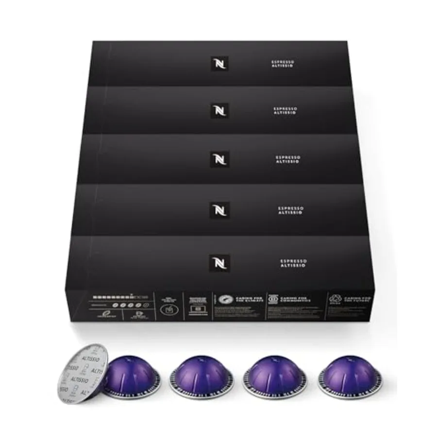 

Капсулы Nespresso Vertuo Altissio, средняя обжарка, эспрессо, 50 штук, порции по 1,35 унции.