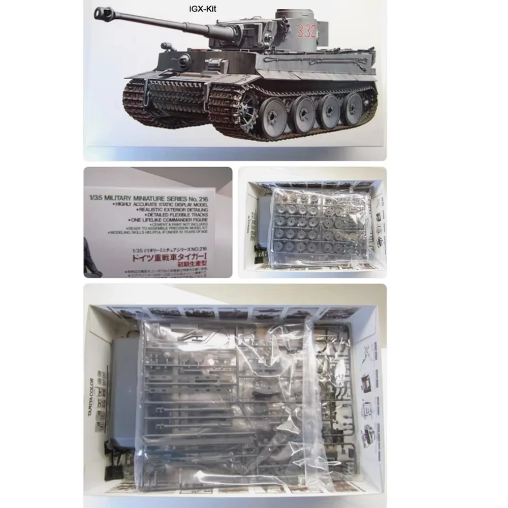 

Tamiya 35216 1/35 Scale Tiger I Heavy Tank Vehicle Early Production Hobby Craft Plastic Assembly Model Kit