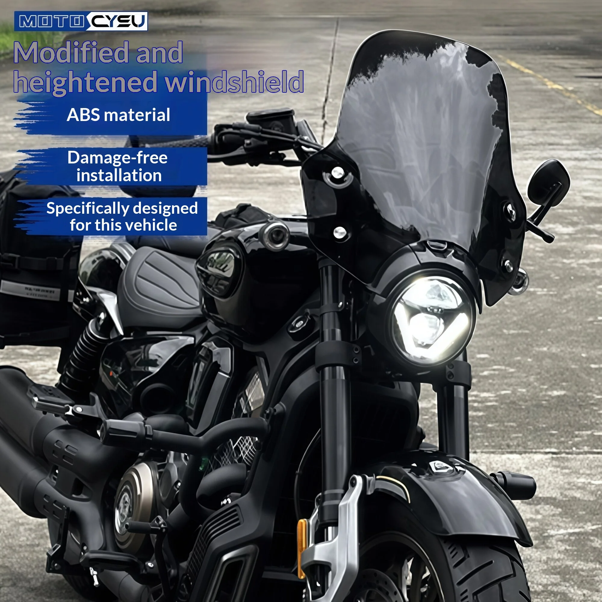 【Premium】For VOGE CU625 modified with a 41CM high black/transparent tinted windshield, and a 50CM high windshield