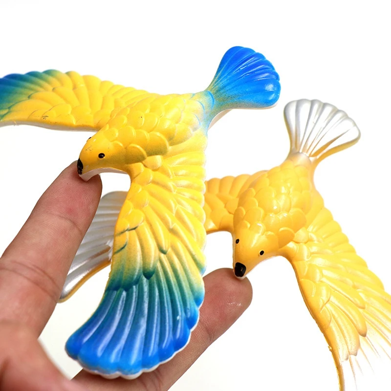 3X Magic Balancing Bird Science Desk Toy Balancing Eagle Novelty Fun With Pyramid Stand,Random Color