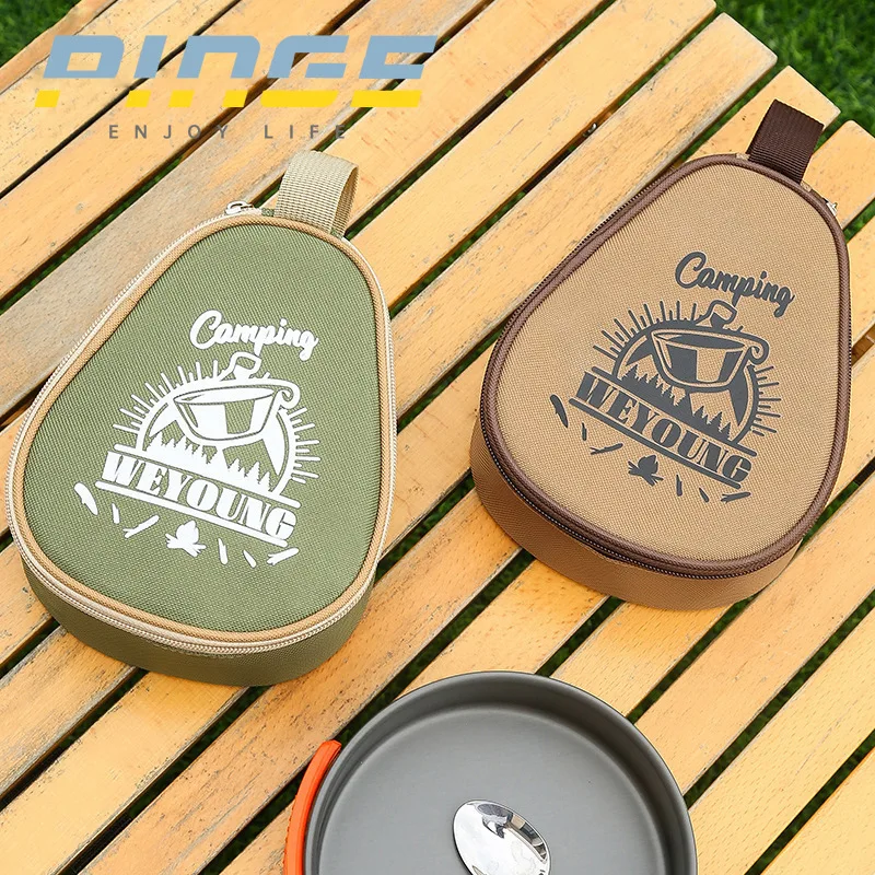 Outdoor Camping Cookware Storage Bag Portable Lightweight Canvas Pot Protective Pouch Picnic Tableware Organizer for Hiking Trav