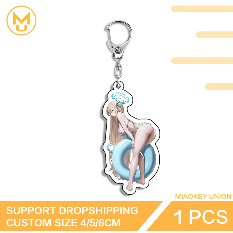 Blue Archive Fantastic Kneel Posture Ichinose Asuna Keyring Glaring Hot Selling Costumes Props Fashion Sexy Big Boob Accessories