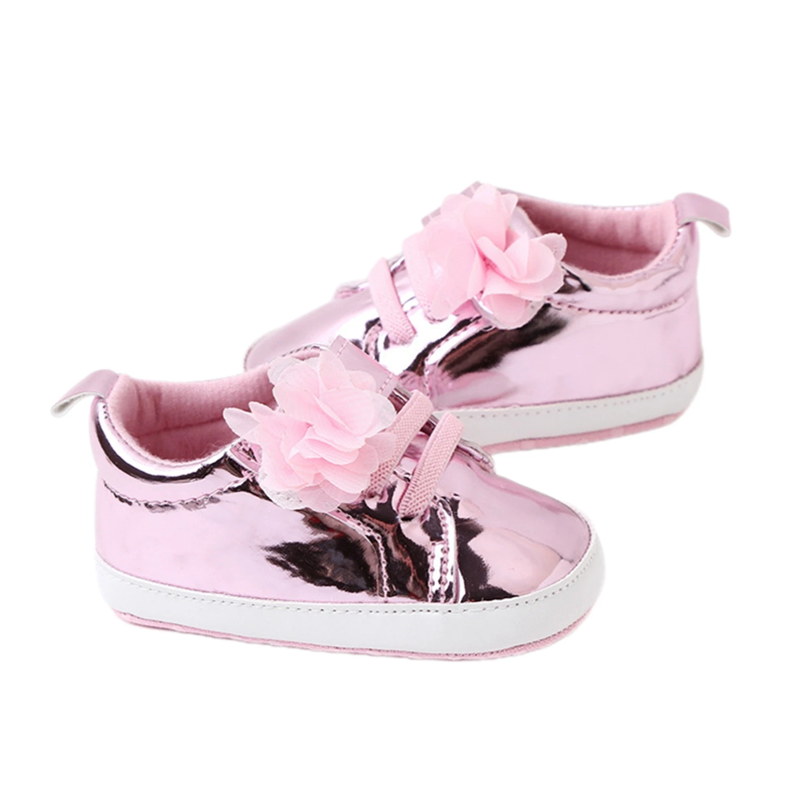 

2023 Fashion Toddler Baby Girls New Shiny Metallic High Top Sneakers Infant First Walkers for Infant Baby Girl Crib Shoes