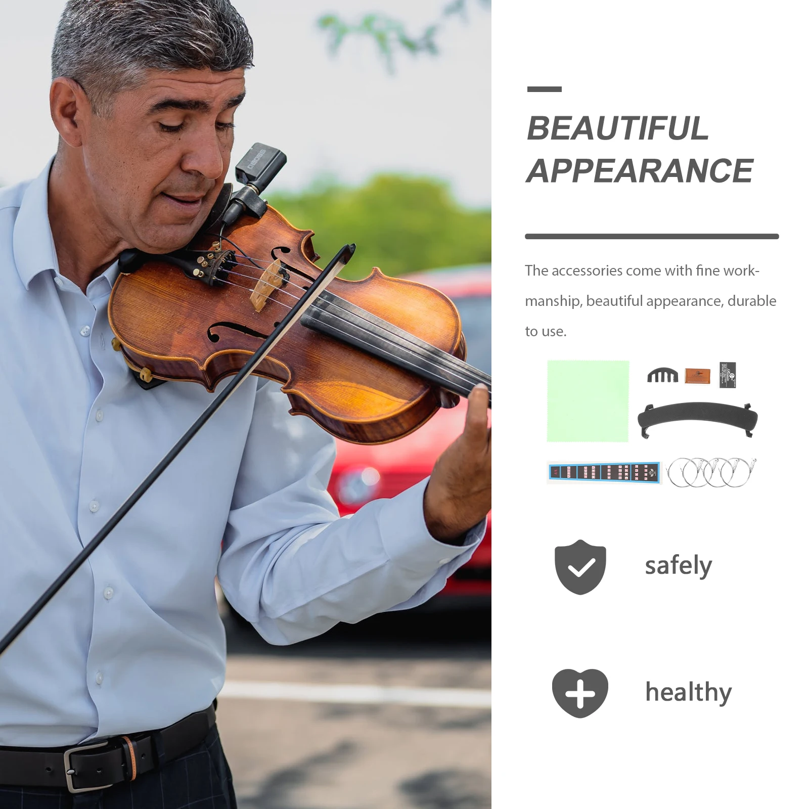 

Violin Accessories Set Instrument Parts and Replace Chin Rest Pad Cover Replacement Accessory Repair