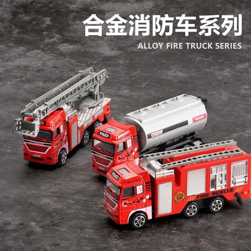 Juguetes de modelo de coche simulado para niños, excavadora de aleación, camión de bomberos, modelo de coche para niños, juguetes educativos, regalos de cumpleaños de Navidad, 1:64