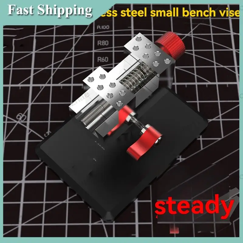 -A01R Stainless Steel Slide Rail Clamps Bench Vise 45° Adjustable Precision Model Making Tools For Modeling Bench