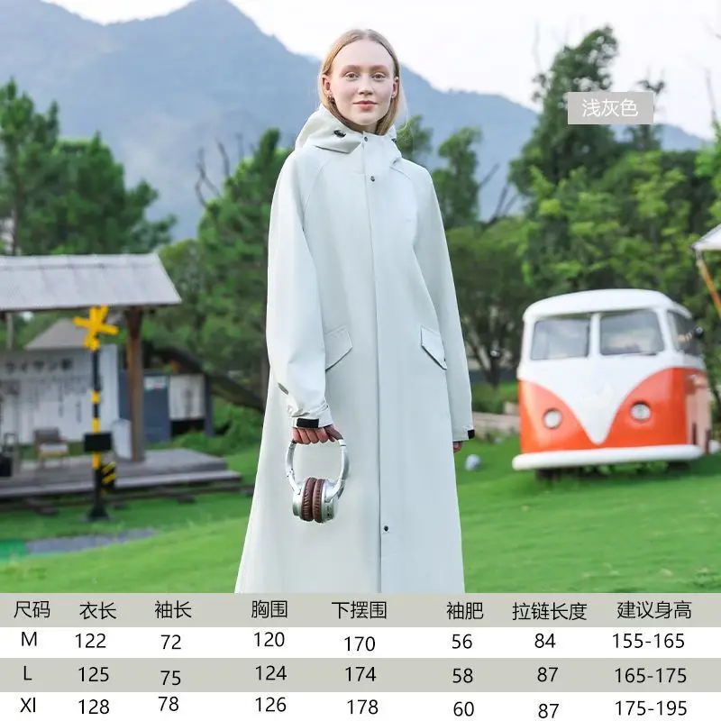 Long full-body rainstorm-proof outdoor hiking trench coat, electric vehicle poncho, men's and women's adult fashion coat