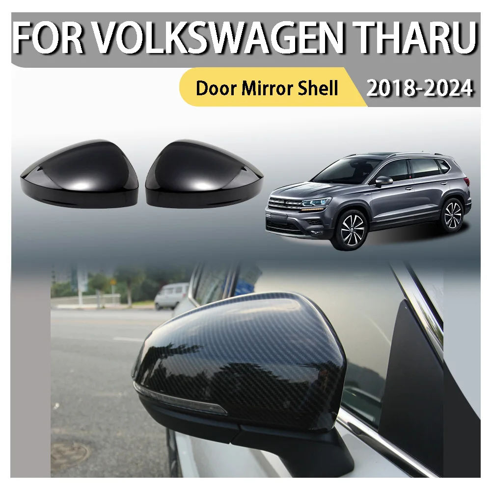

For Volkswagen Tharu Door Mirror Shell 2018 2019 2020 2021 2022 2023 2024 Glossy Black Matte Silver Car Decoration Upgrade