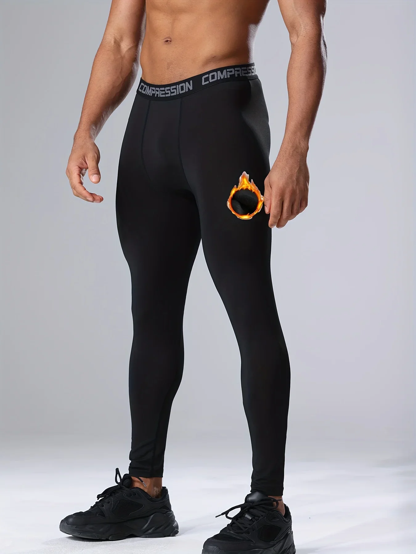 Men's compression pants for warmth, sports leggings and running pants are suitable for gym training and winter sports