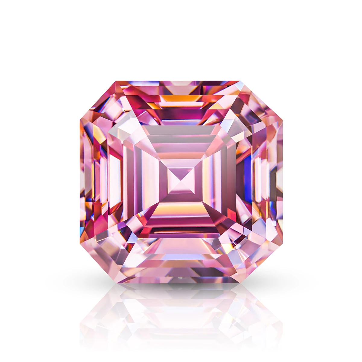 Real Pink Asscher Cut Moissanite Stone Brilliant D Color Loose Gemstone Lab Grown Moissanite Diamond GRA Certificated Material