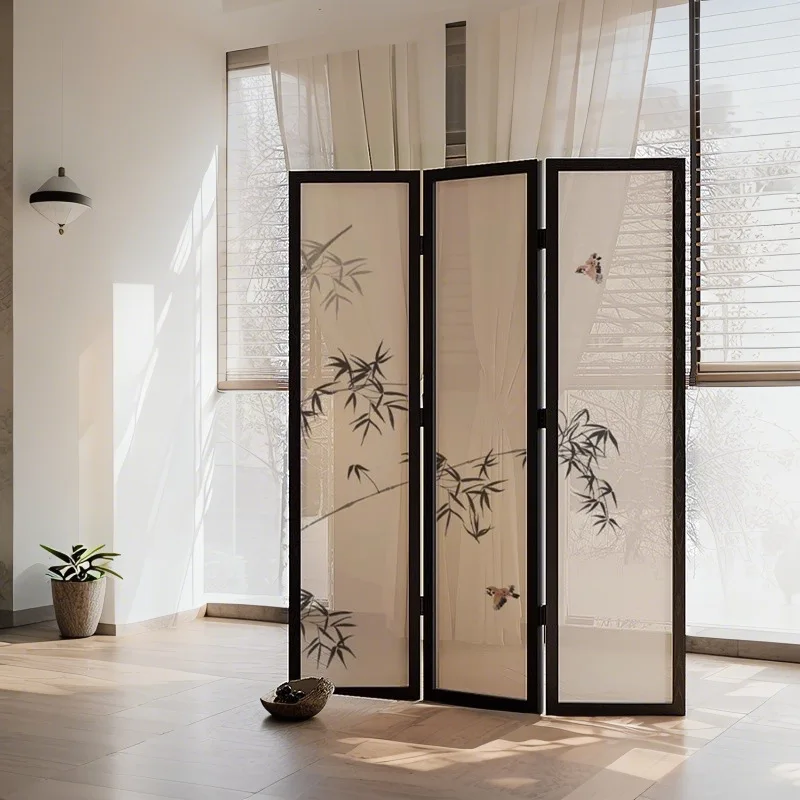 French vintage screen partition, living room sofa corner decoration, foldable, movable bedroom, home bamboo feature wall