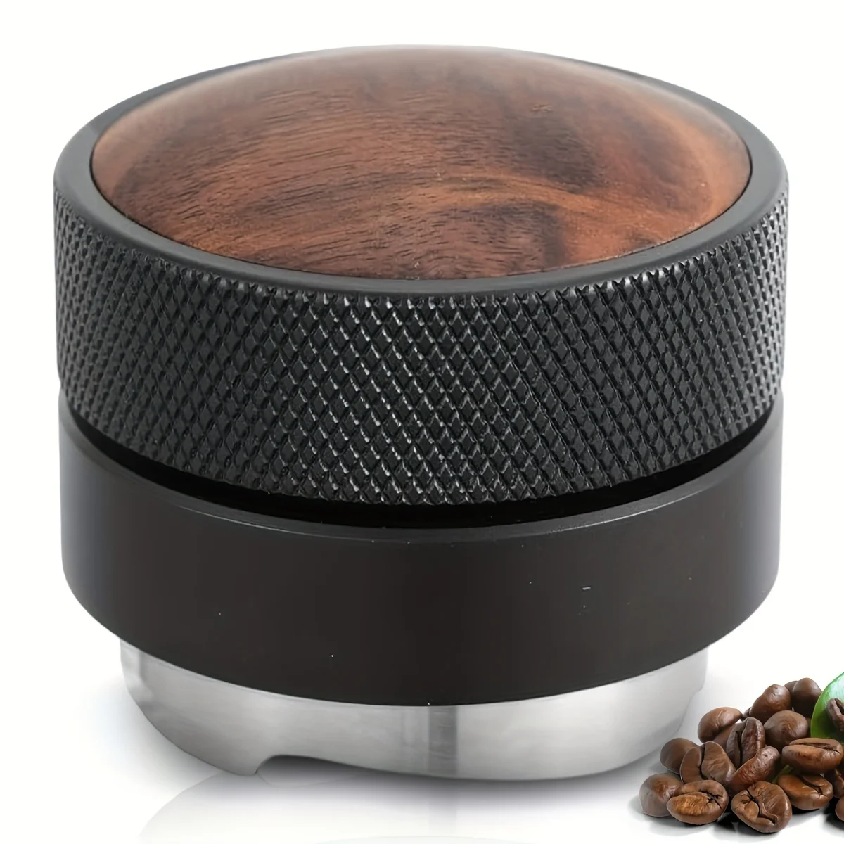

Espresso Coffee Distributor 51/53/58mm with Wooden Lid, Gravity Automatic Height Adjustment Coffee Leveler with Non-slip
