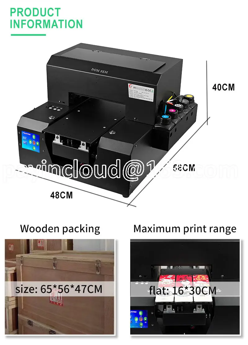 DOMSEM UV Printer A4 Photo Printers Flatbed 3D Embossed Print Machine For Phone Case DIY Customized Factory Direct