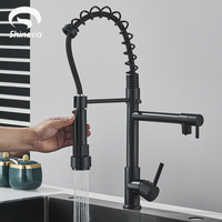 Shinesia Chrome Finished Pull Out Spring Kitchen Faucet Swivel Spout Vessel Sink Mixer Tap Hot and Cold