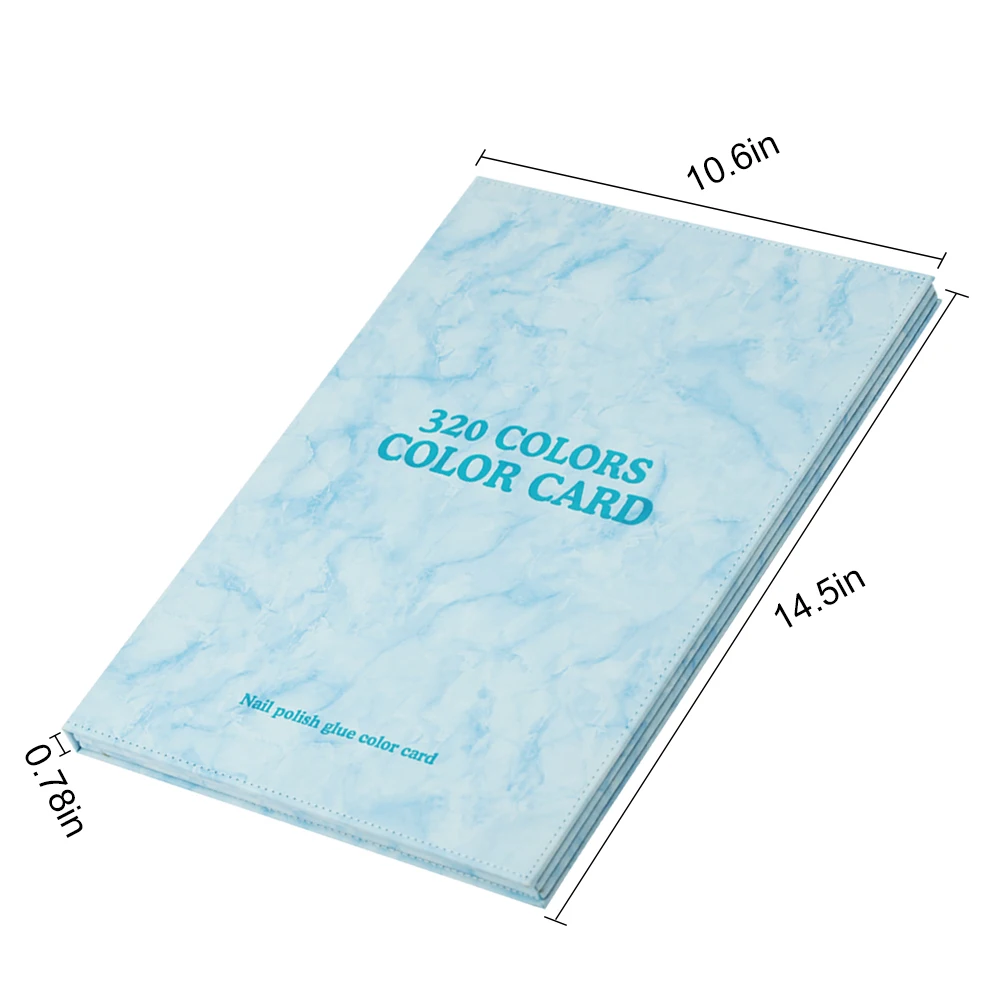 كتاب مخطط ألوان جلدي فاخر 320 لونًا من درجة صالونات التجميل وقوالب فن الأظافر، كتالوج تصميم مانيكير لصالون الأظافر