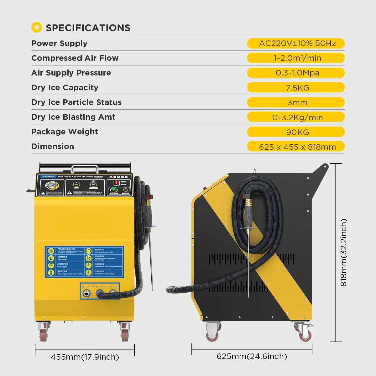 Factory OEM ODM HTS708 MINI 110V 220V 7.5KG Capacity Dry Ice Blasting Machine Cleaning Blaster Carbon Cleaner