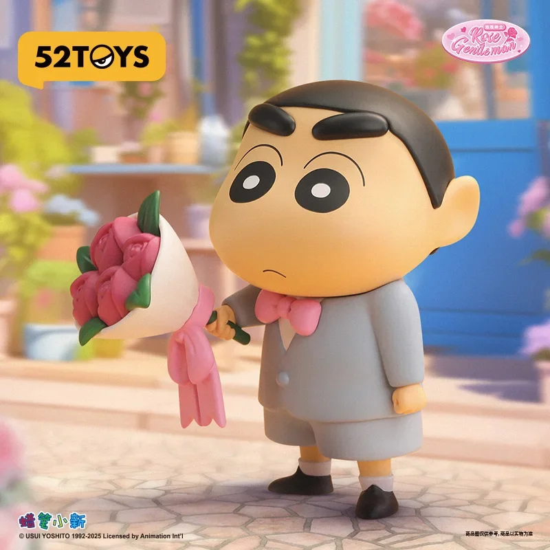 

52TOYS Crayon Shinchan Limited Edition-Rose Gentleman Series Anime Action Figure Guess Bag Ornament Figurines Home Decor Desktop