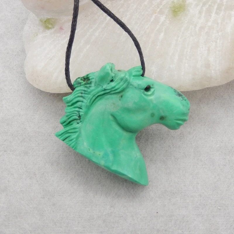 

Natual Howlite Horse Head Gemstone Pendant Fashion Stone Animal Bead For Necklace Jewelry DIY Making 32x28x11mm 11.7g