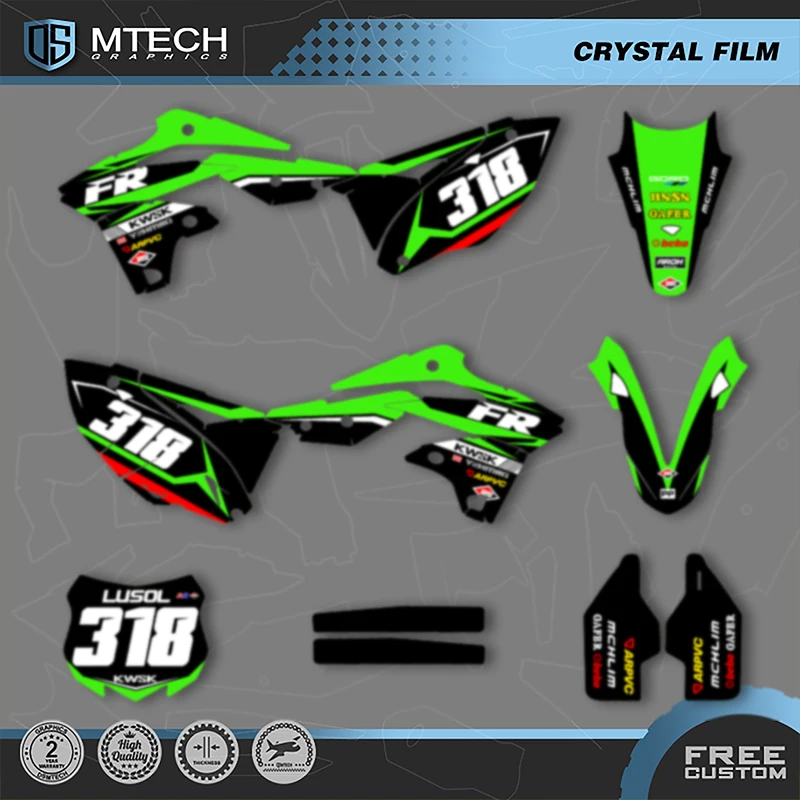 

DSMTECH Custom Team Motorcycle Graphics Background Decals Stickers Set For KAWASAKI KXF250 KX250F 2013 2014 2015 2016 005