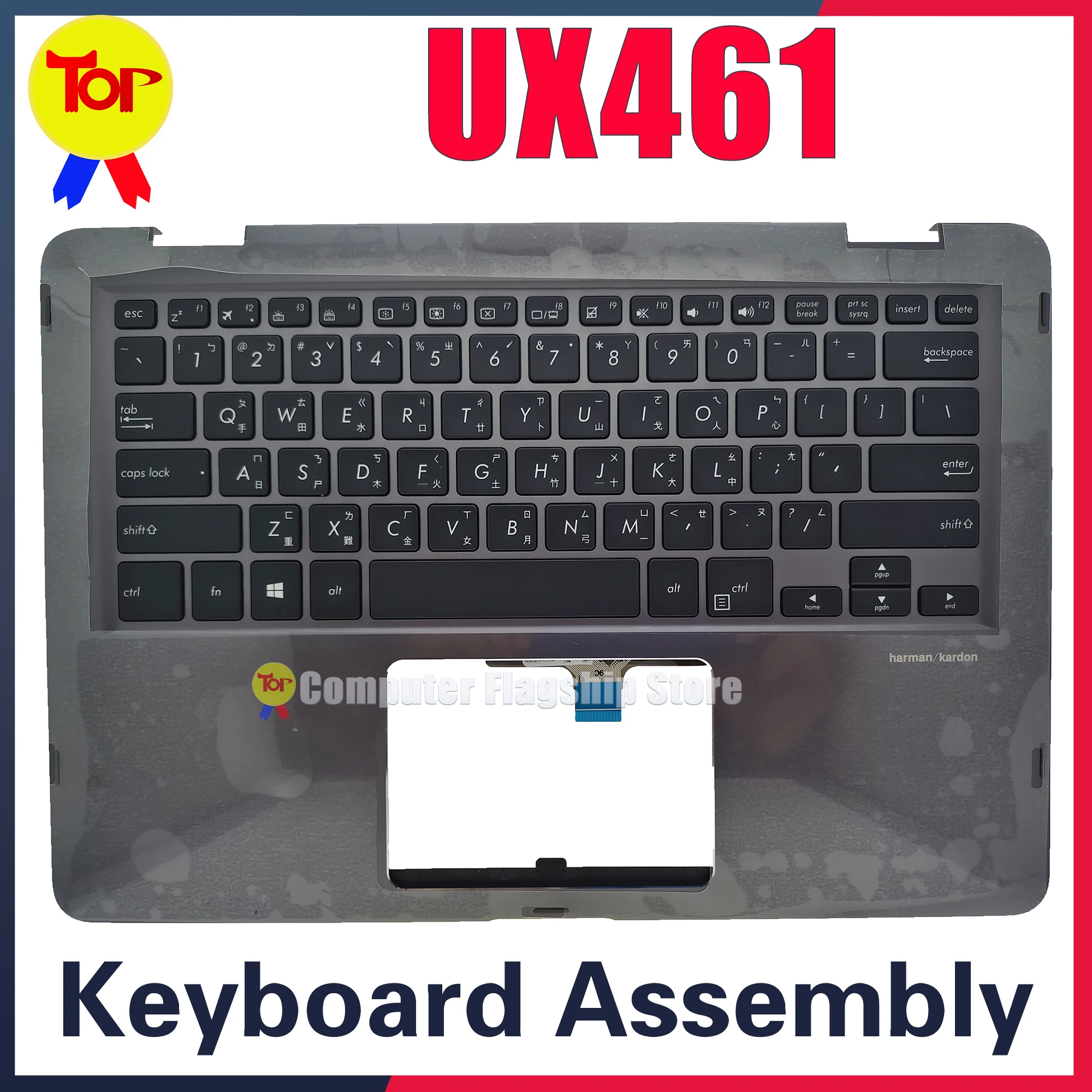 

KEFU UX461 для клавиатуры ноутбука ASUS UX461UN UX461UA UX461U UX461FN UX461F UX461FA Оригинальная клавиатура с подставкой для рук в сборе