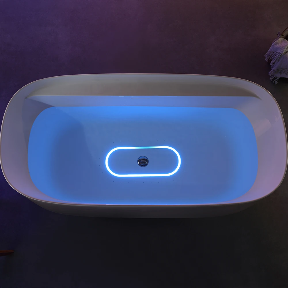 Modern Acrylic One-Person Freestanding Soaking Bathtub Factory Direct Hot Price for Hotel Project Whirlpools Bathtubs