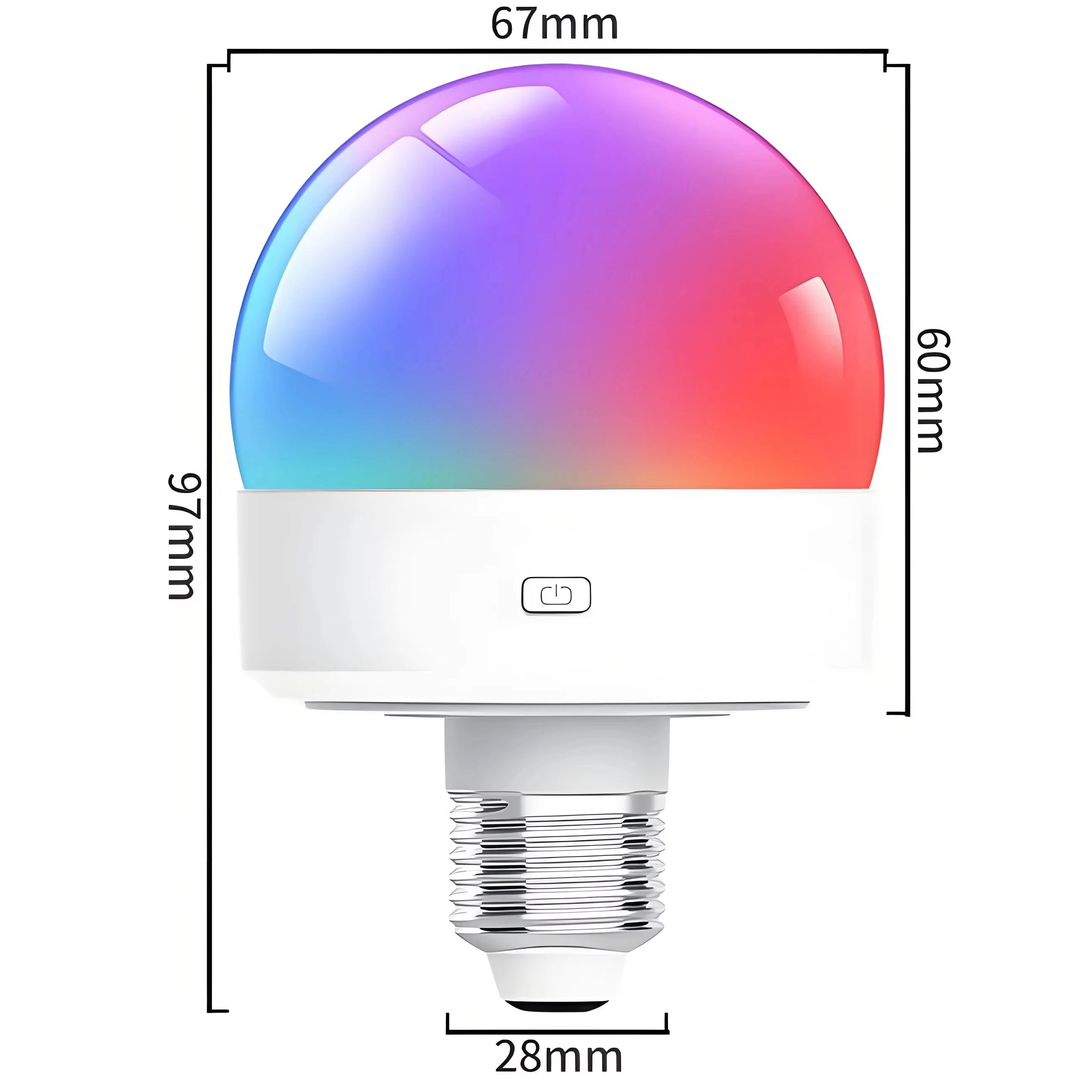 2 قطعة RGB لمبة LED ذكية E27 عكس الضوء USB بطارية لاسلكية قابلة للشحن تعمل مع ميزة الموقت التحكم في ضوء اللون