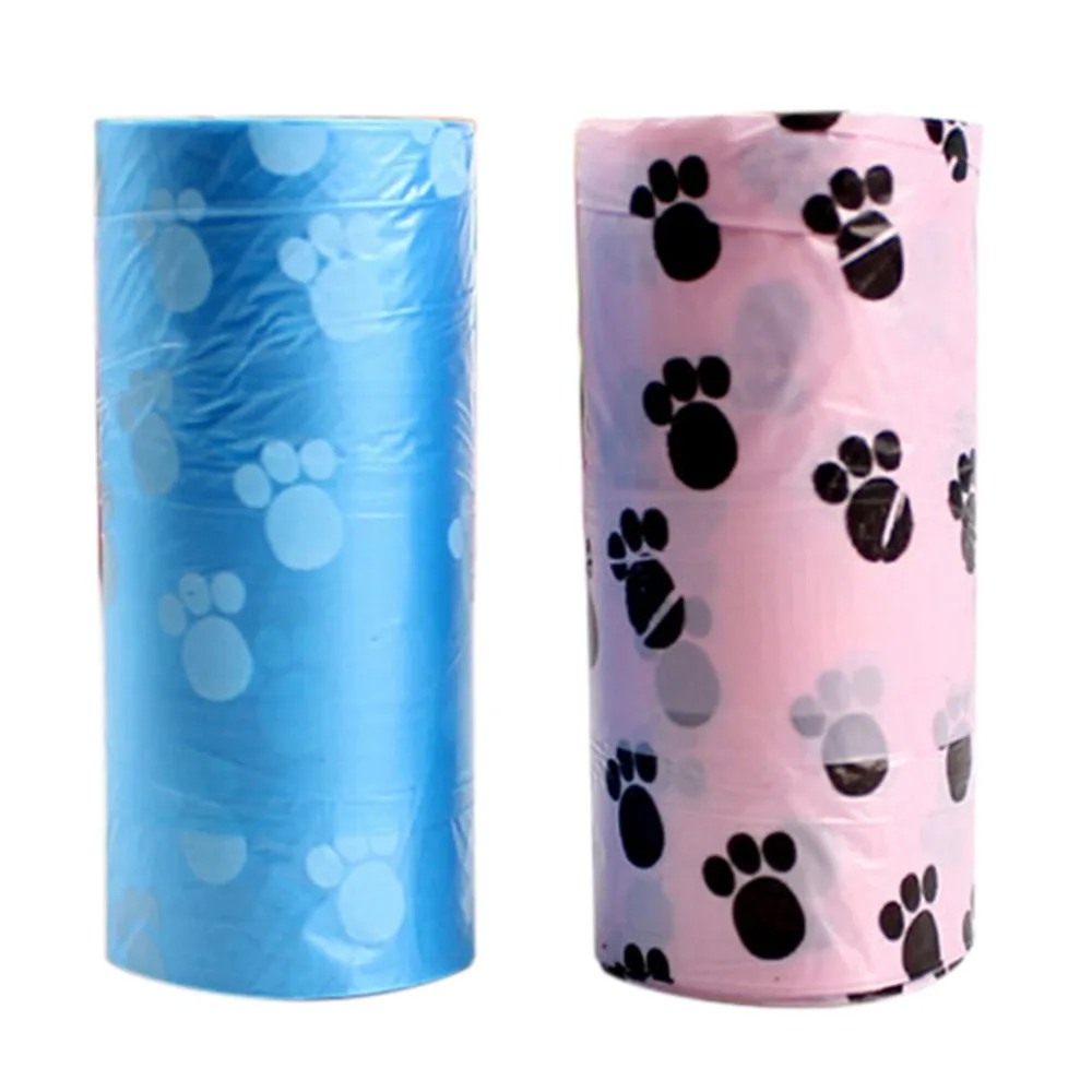 1 Roll Random Color Pet Dog Waste Poop Bags Dispenser Collector Garbage Bag Puppy Cat Pooper Scooper Outdoor Clean Pets Supplies