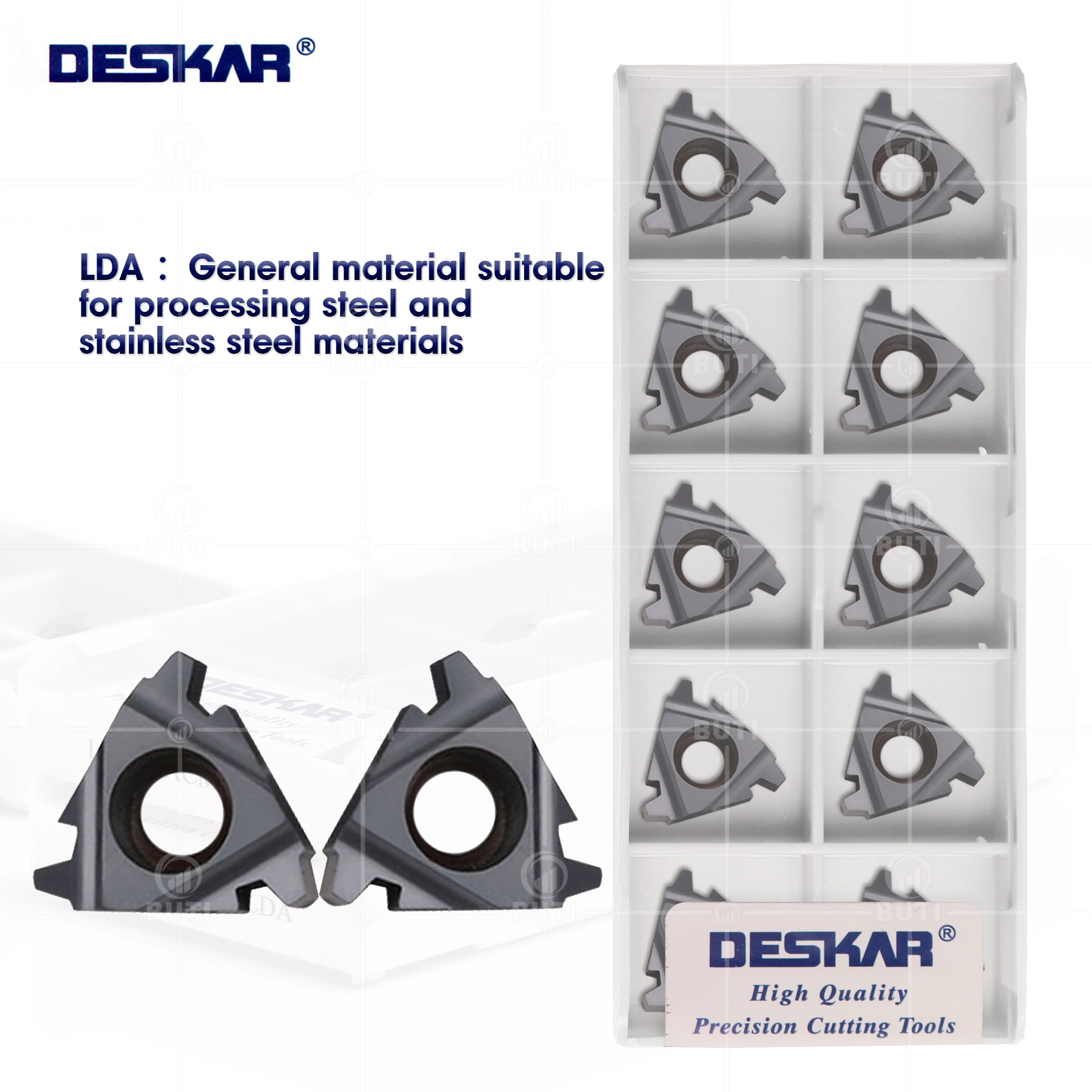Deskar 100 Original 16er 16ir 8acme 10acme Lda Tornos Cnc Cortador de Corte Inserções de Carboneto Rosqueamento Ferramentas Torneamento Lâminas de Rosca